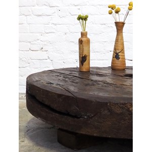 Table basse brutaliste en chêne massif n°434