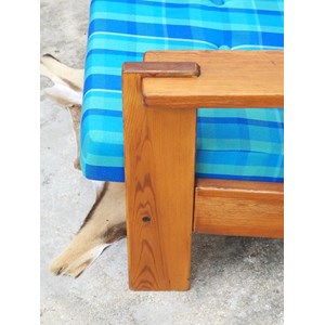 Paire de fauteuils en pin et tissu n°817