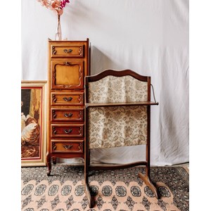 Pare-feu de cheminée en bois et tissu n°15