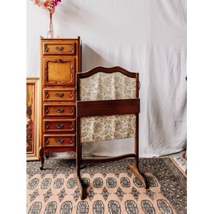 Pare-feu de cheminée en bois et tissu n°15