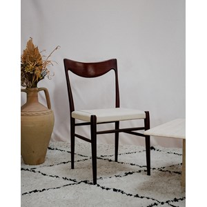 Chaise en teck et simili cuir n°1256