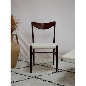 Chaise en teck et simili cuir n°1256