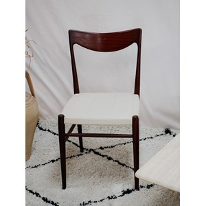 Chaise en teck et simili cuir n°1256