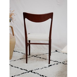 Chaise en teck et simili cuir n°1256