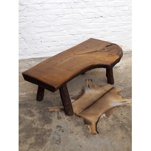 Table basse brutaliste en chêne massif n°442