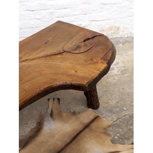 Table basse brutaliste en chêne massif n°442