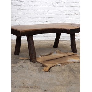 Table basse brutaliste en chêne massif n°442