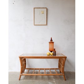 Table basse en bambou et verre n°463