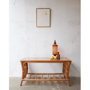 Table basse en bambou et verre n°463