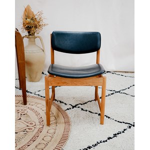 Chaise en teck et simili cuir n°1257