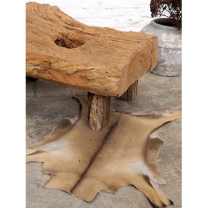 Table basse brutaliste en chêne n°448