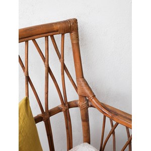 Grand fauteuil en bambou et tissu n°691