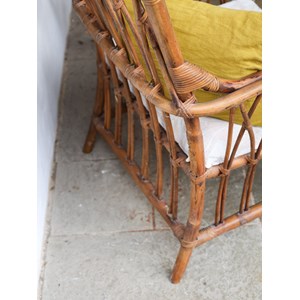 Grand fauteuil en bambou et tissu n°691