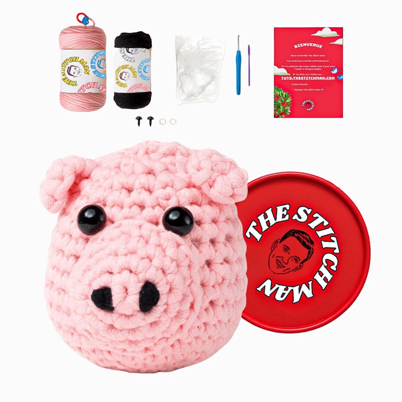 Pipo le cochon - kit crochet débutant avec vidéos - accessible à tous