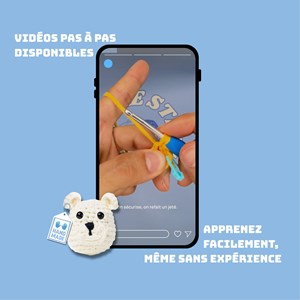 Gaston l'ours blanc - kit crochet débutant avec vidéos - accessible à tous
