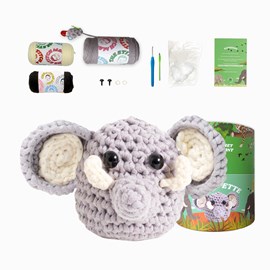 Trompette l'elephant - kit crochet débutant avec vidéos - accessible à tous