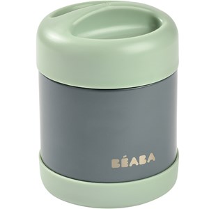 Thermos alimentaire en inox minéral gris et vert sauge (300 ml)