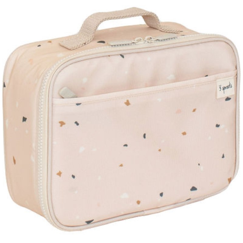 Lunch bag en tissu recyclé terrazzo rose