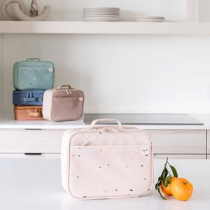 Lunch bag en tissu recyclé terrazzo rose