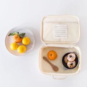 Lunch bag en tissu recyclé terrazzo rose