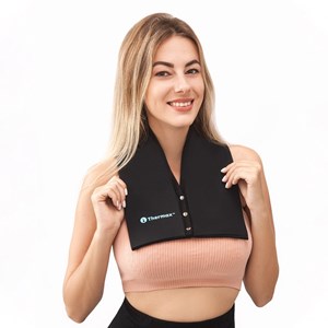 Bande nuque & thorax chaud et froid icethermax - détence cervical naturel Noir