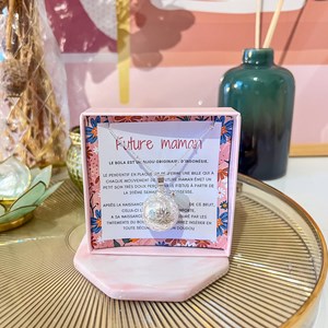 Bola de grossesse gravé argent lune