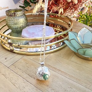 Bola de grossesse gravé argent vert