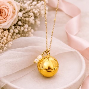 Bola de grossesse or avec deux perles