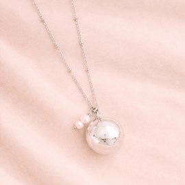 Bola de grossesse argent avec deux perles