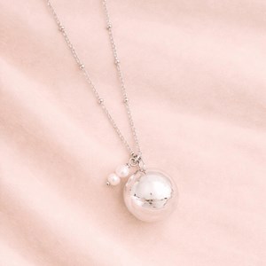 Bola de grossesse argent avec deux perles