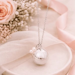 Bola de grossesse argent avec deux perles