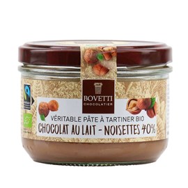 Véritable pâte à tartiner bio noisette chocolat au lait sans huile de palme