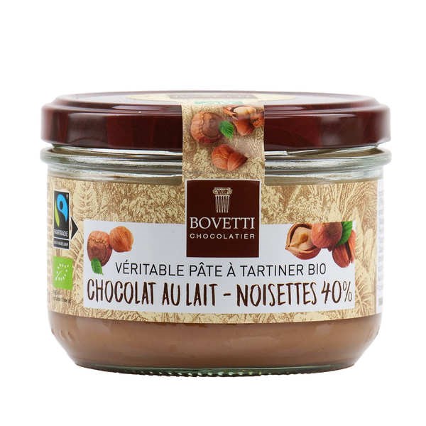 Pâte à tartiner bio noisettes chocolat au lait sans huile de palme