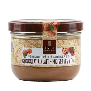 Véritable pâte à tartiner bio noisette chocolat au lait sans huile de palme