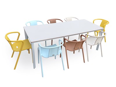 Ensemble repas de jardin 8 places en aluminium laqué