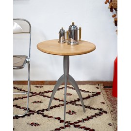Guéridon en chêne et aluminium n°19