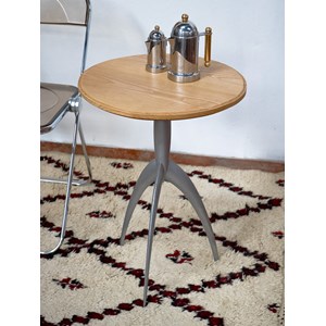 Guéridon en chêne et aluminium n°19