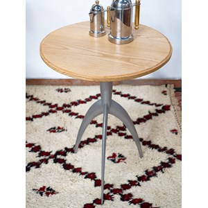 Guéridon en chêne et aluminium n°19