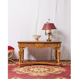 Table basse de style empire en loupe d'orme n°473