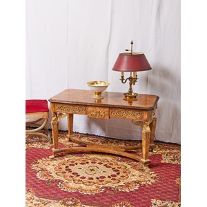 Table basse de style empire en loupe d'orme n°473
