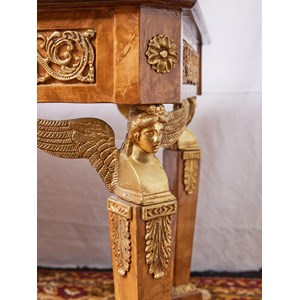 Table basse de style empire en loupe d'orme n°473