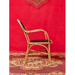 Paire de fauteuils en osier et cuir  n°711