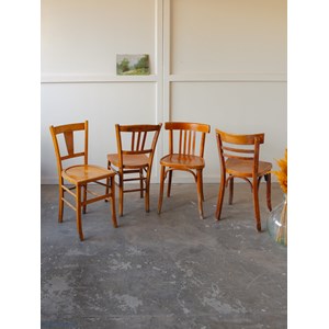 Lot de 4 chaises bistrot en bois n°986