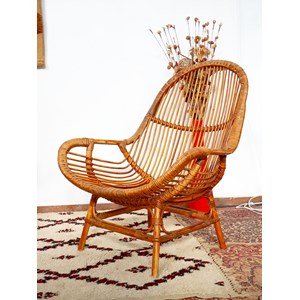 Paire de fauteuils en rotin n°690