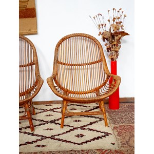 Paire de fauteuils en rotin n°690