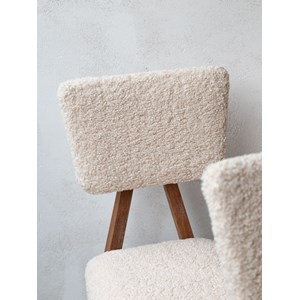 4 chaises en bois et tissu bouclette n°1278