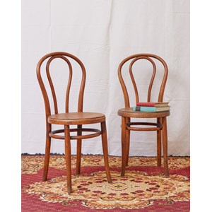 Paire de chaises de bistrot en bois courbé n°995