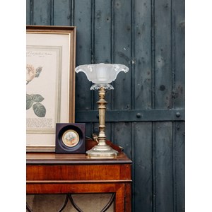 Paire de lampes en laiton et verre n°484