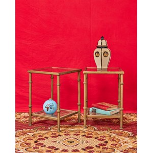 Paire table basse en laiton n°800