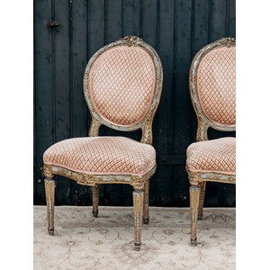 Paire de chaises en bois et tissu n°992